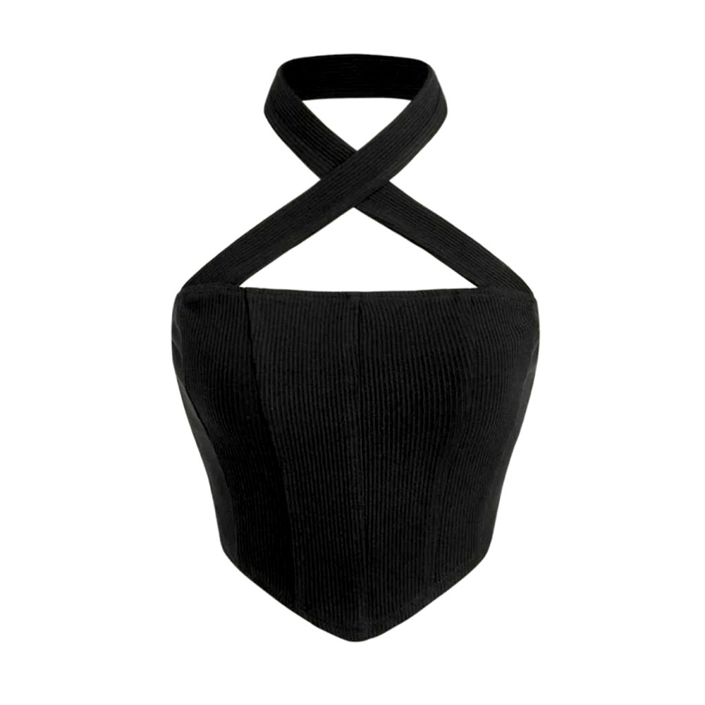 SHEIN black criss cross heater top